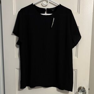 BNWT Ann Taylor black short sleeve shell - size XXL